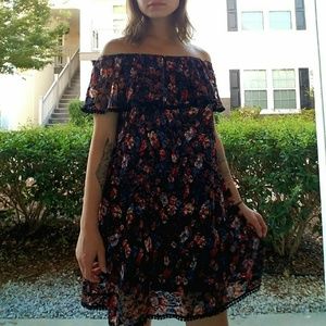 Black Lace Off the Shoulder Dress